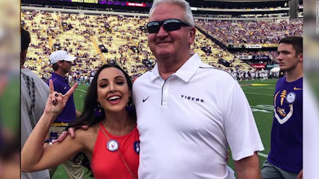 LSU offensive coordinator Steve Ensminger seen leaving locker room with tears in his eyes after death of daughter-in-law