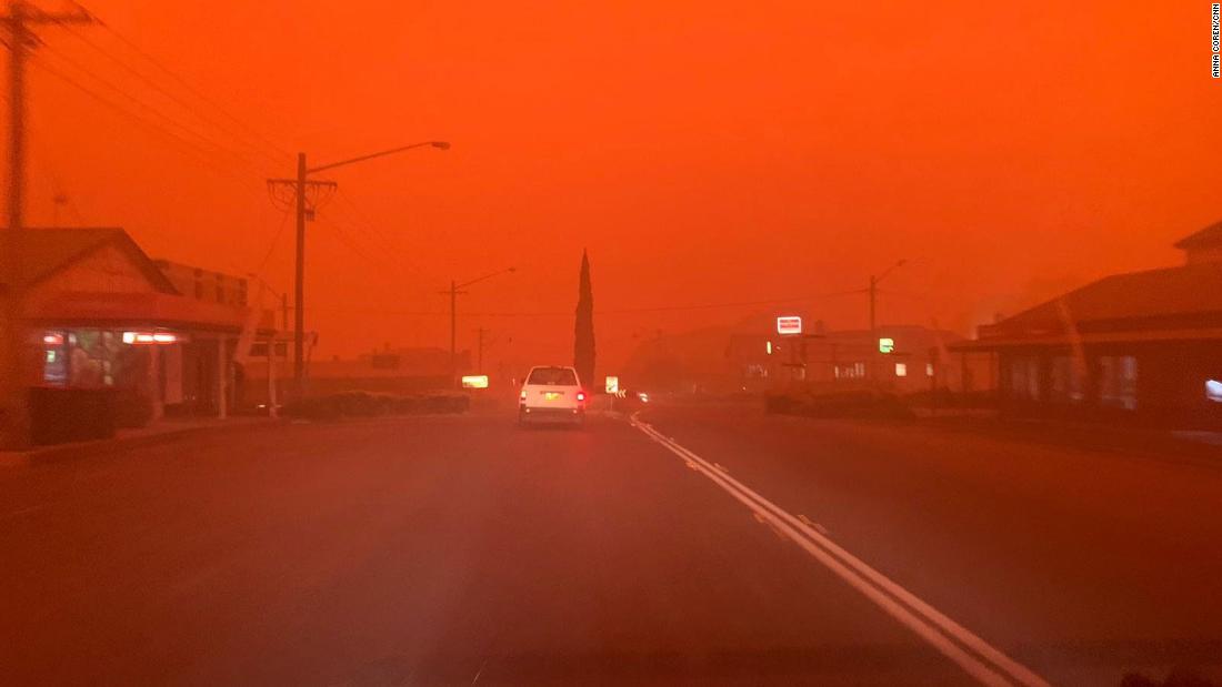 The sky is blood red over parts of Australia as fires rage