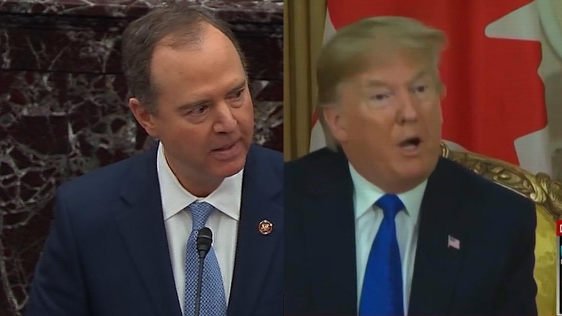 Schiff uses Trump’s words against him at impeachment trial