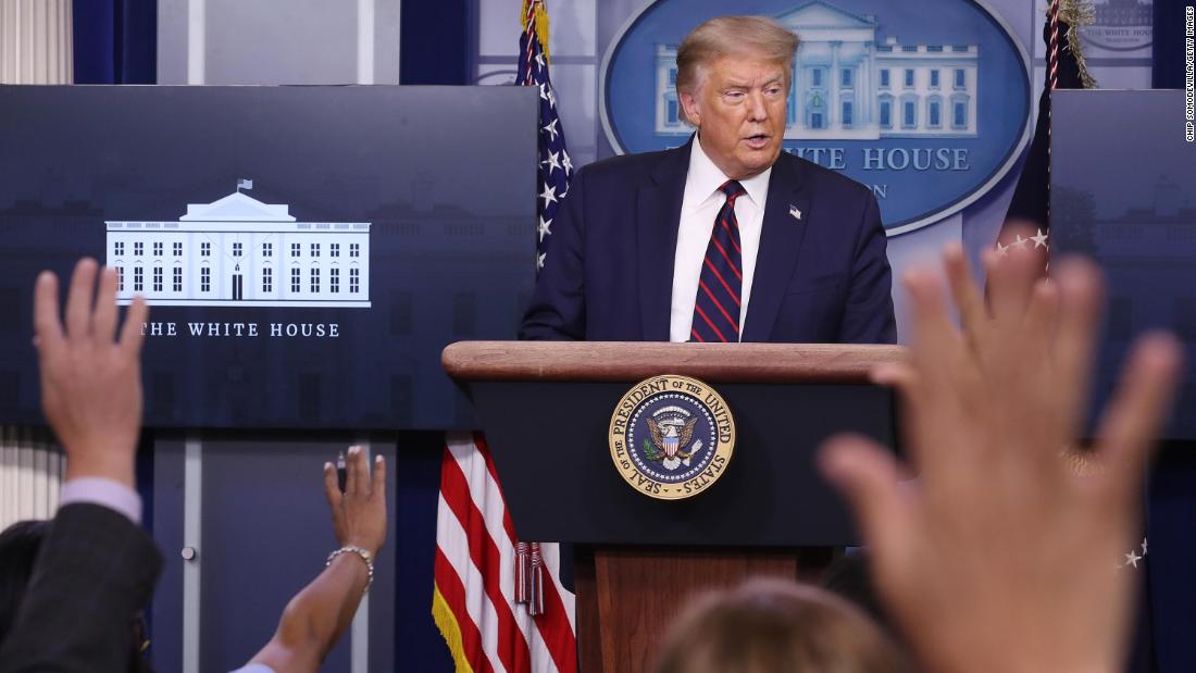 President Donald Trump emphasizes importance of masks during White House briefing