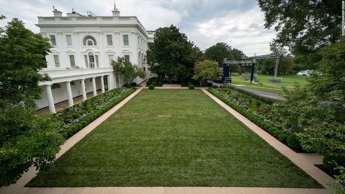 First lady Melania Trump unveils White House Rose Garden restorations