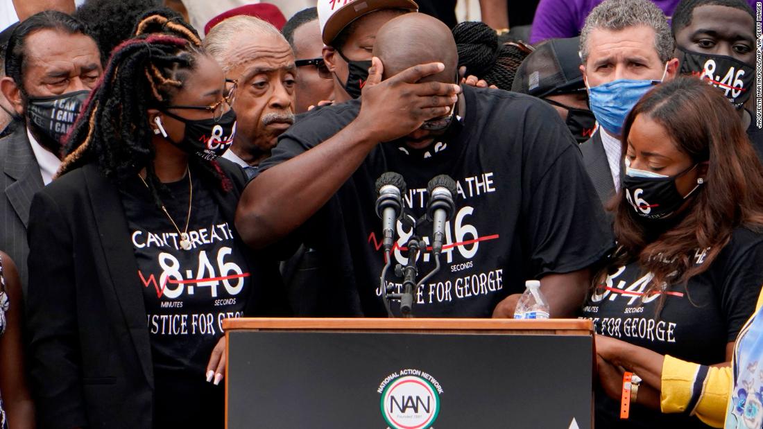 George Floyd’s brother gives emotional tribute to shooting victims