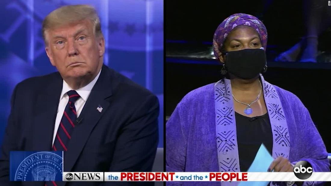 Voter to President Trump: Let me finish, sir