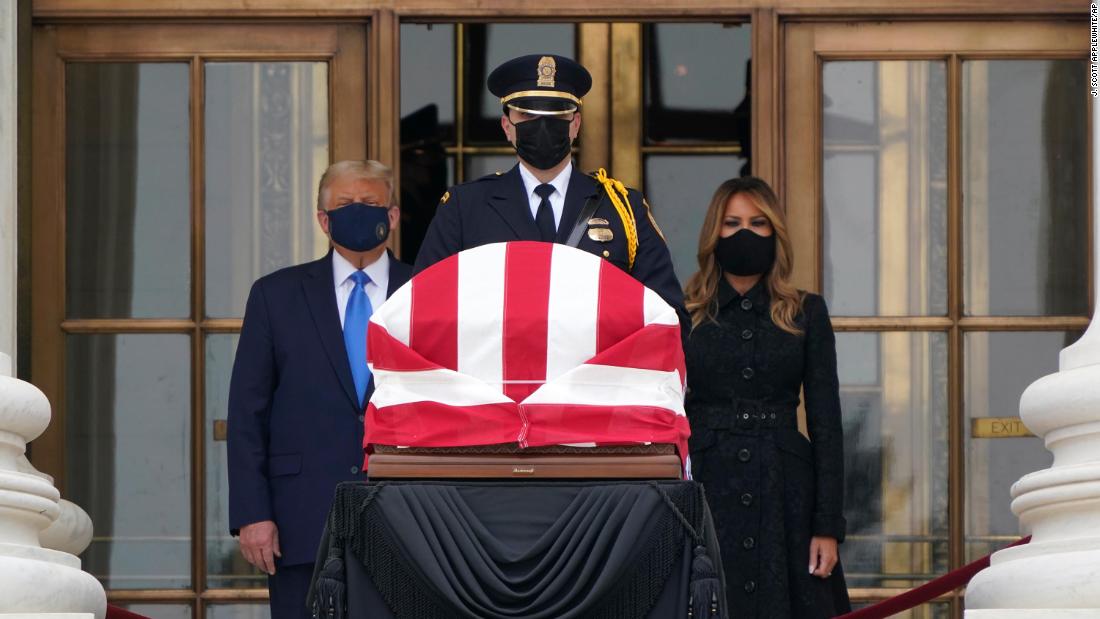 Trump booed as he pays respects to Ginsburg at court