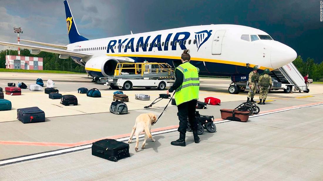 Detained Belarus dissident appears in video as fury mounts over ‘hijacking’ of Ryanair flight