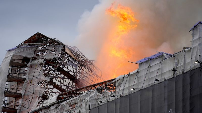 Fire rips through Copenhagen’s old stock exchange